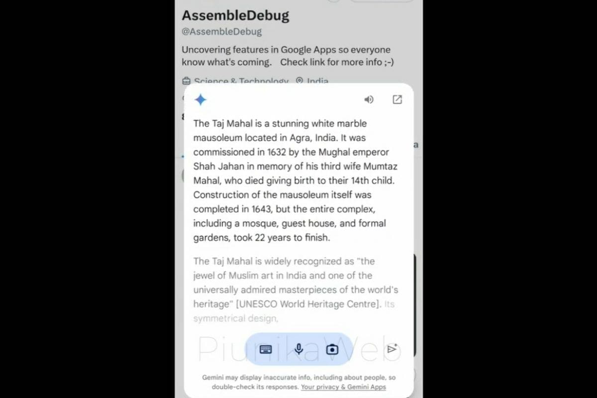 gemini floating window piunikaweb Gemini AI floating window